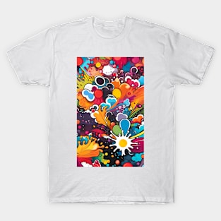 splash colors fabric pattern graphic illustration design by ironpalette T-Shirt